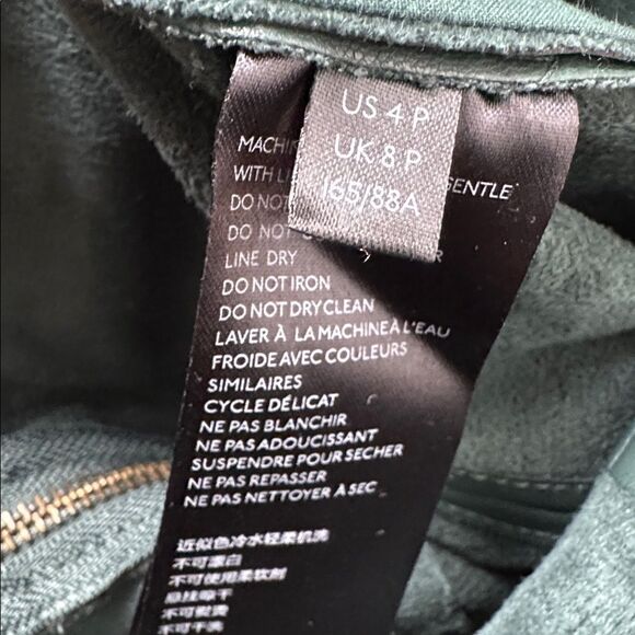 Anthropologie Samira Green Faux Leather Jumpsuit Womens 8P - Picture 6 of 7